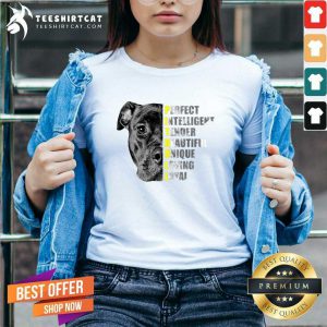 Pit Bull Perfect Intelligent Tender Beautiful Unique Loving Loyal V Neck