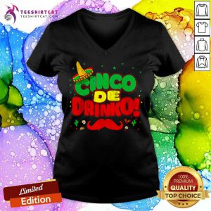 Cinco De Drinko Cinco De Mayo Mexican V Neck- Design By Teeshirtcat.com