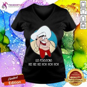 Chef Louis Les Poissons Hee Hee Hee Hoh Hoh Hoh V Neck- Design By Teeshirtcat.com