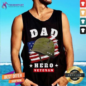 Dad Us Army Veteran Hero Fathers Day American Flag Tank Top - Design By Teeshirtcat.com