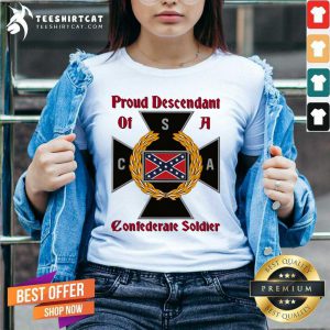 CNA Proud Descendant Of A Confederate Soldier V Neck - Design By Teeshirtcat.com