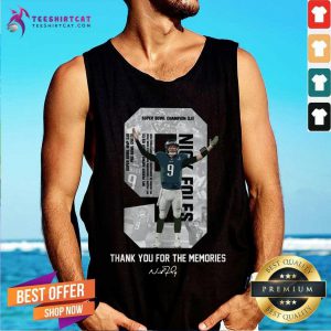 Nick Foles Eagles Thank You For The Memories Signature Tank Top - Design By Teeshirtcat.com