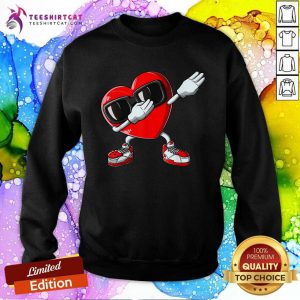 Valentines Day Dabbing Heart Sweatshirt- Design By Teeshirtcat.com