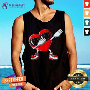 Valentines Day Dabbing Heart Tank Top- Design By Teeshirtcat.com