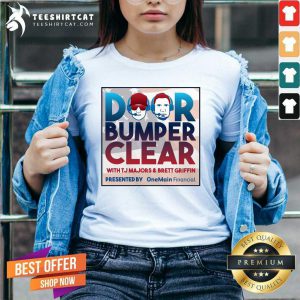 Door Bumper Clear With TJ Majors And Brett Griffin V Neck- Design By Teeshirtcat.com