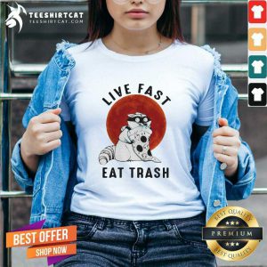 Fox Live Fast Eat Trash Vintage V Neck