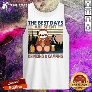 Sloth Hug Beer The Best Days Are Spent Drinking And Camping Vintage Tank Top- Design By Teeshirtcat.com