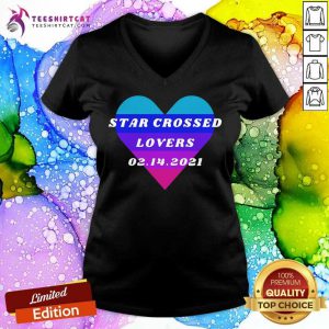 Heart Star Crossed Lovers 02142021 V Neck - Design By Teeshirtcat.com