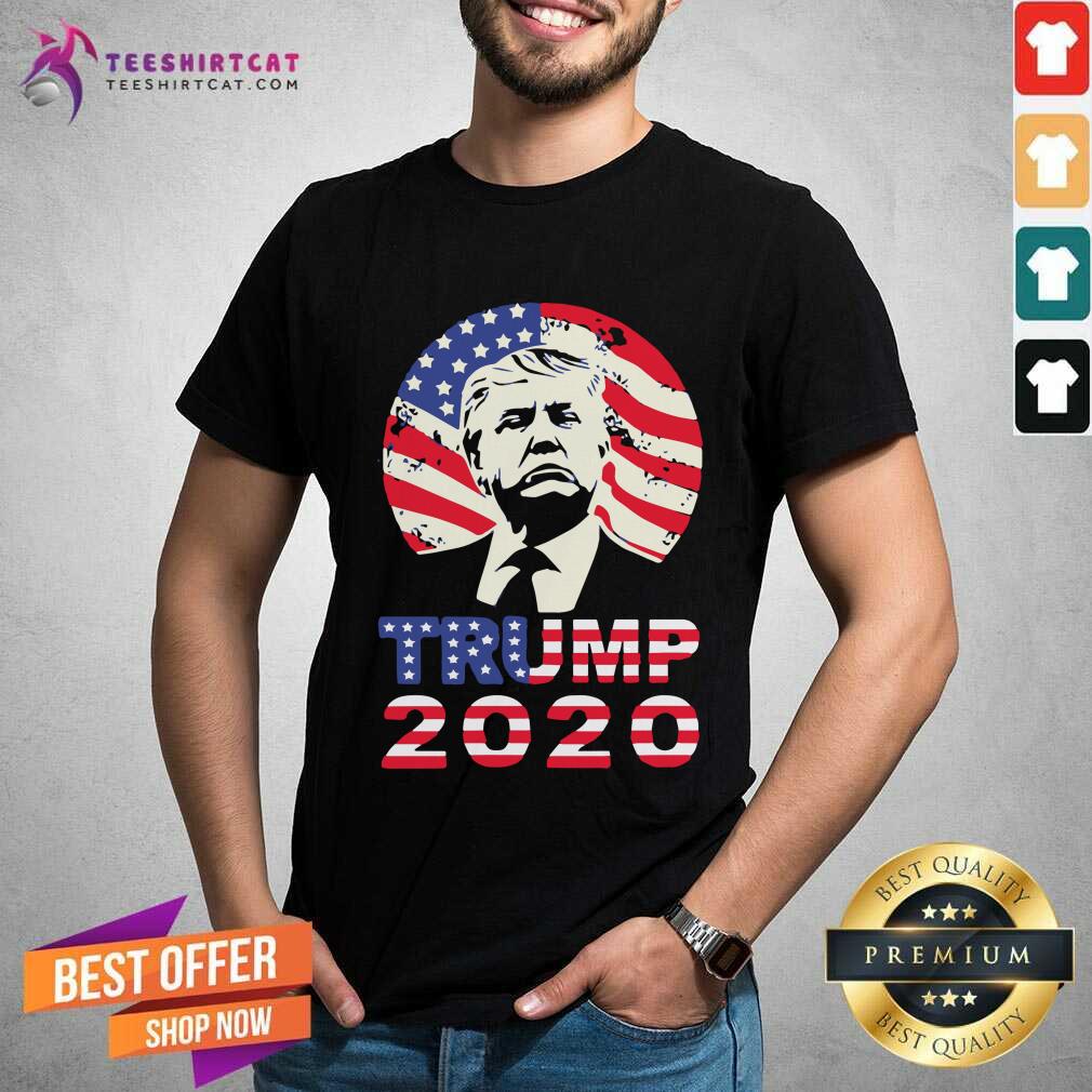 Donald Trump 2020 American Flag Shirt - Design By Teeshirtcat.com