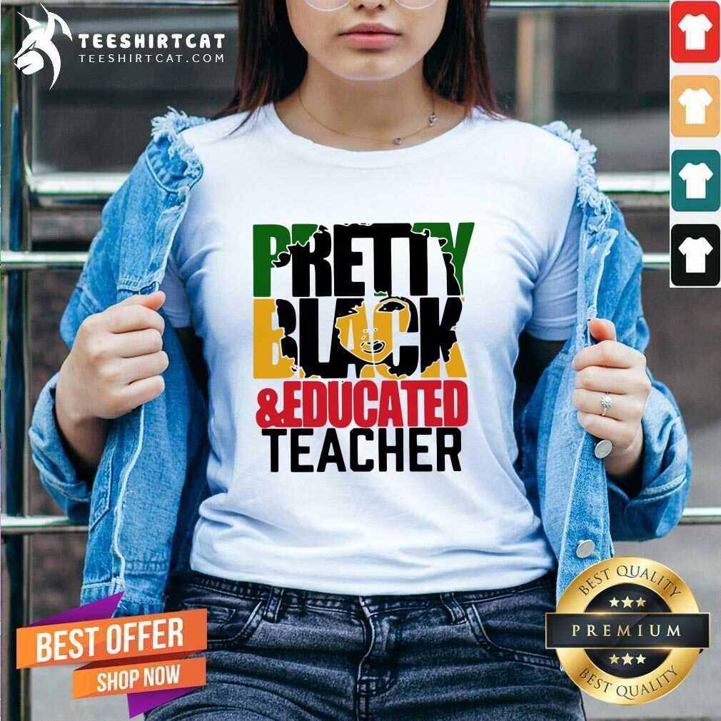 Black And Educated Teacher V-neck Black And Educated Teacher V-neck - Design By Teeshirtcat.com