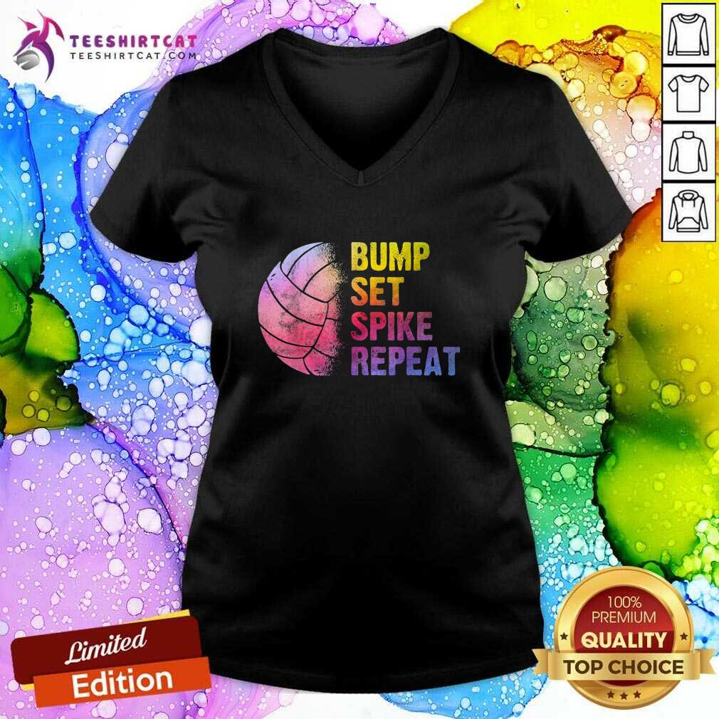Bump Set Spike Repeat V-neck Bump Set Spike Repeat V-neck - Design By Teeshirtcat.com