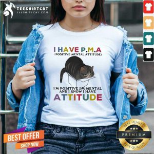 Lovely Cat I Have Positive Mental Attitude V-neck