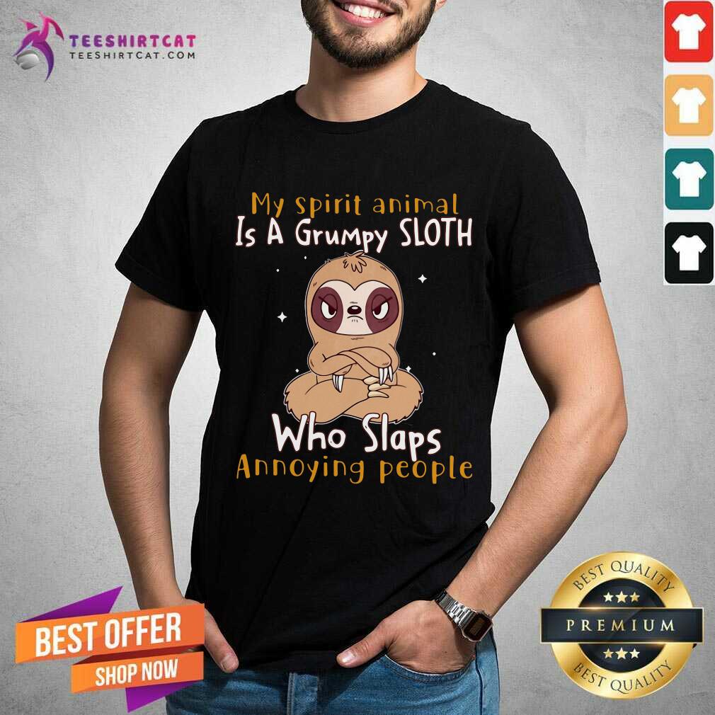 Lovely My Spirit Animal Is A Grumpy Sloth Who Slaps Annoying People Shirt