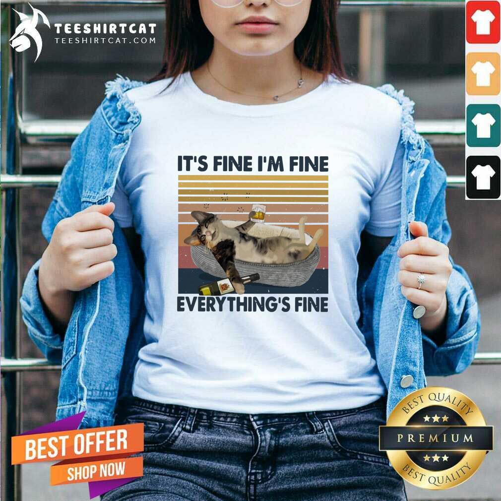 It Is Fine I Am Fine Everythings Fine Vintage V-neck It Is Fine I Am Fine Everythings Fine Vintage V-neck - Design By Teeshirtcat.com