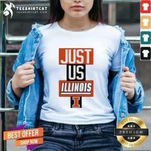 Just Us Illinois Fighting Lllini V-neck - Design By Teeshirtcat.com