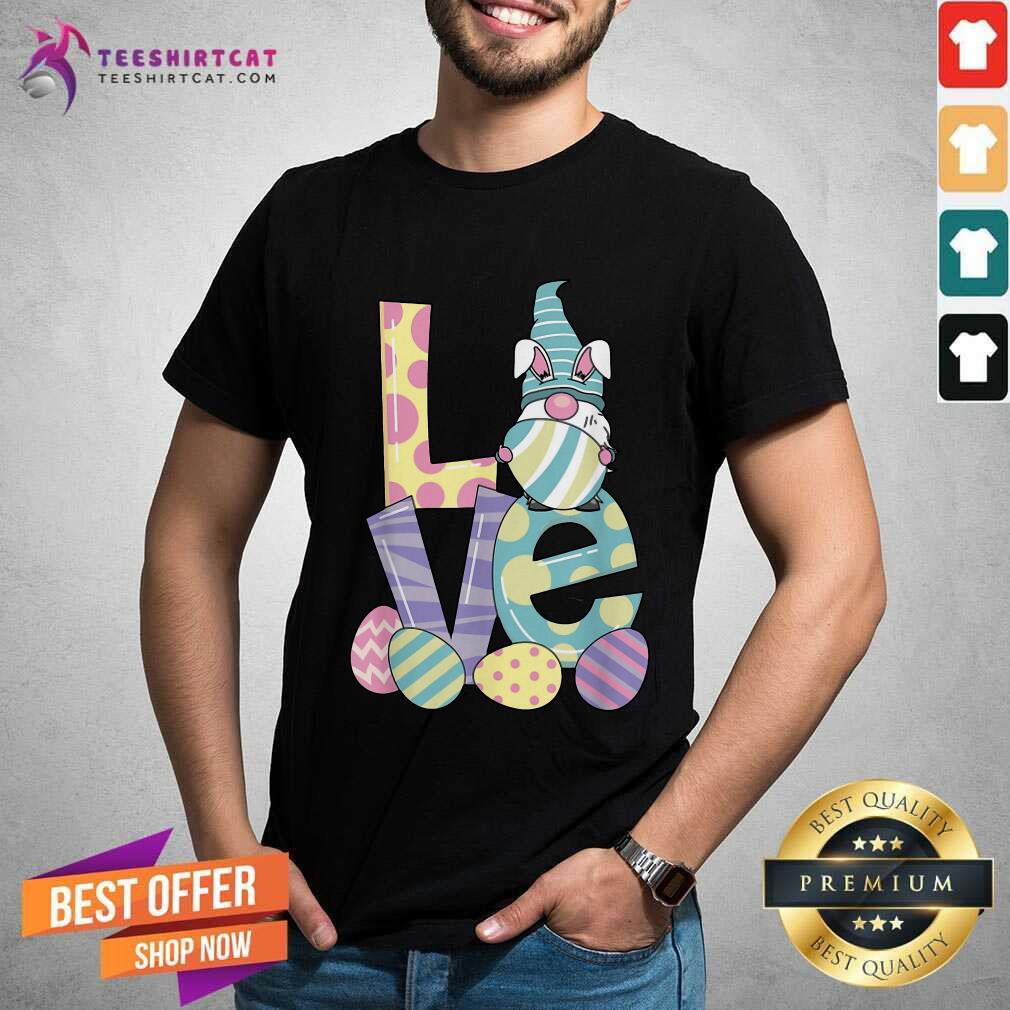 Love Bunny Gnome Hug Easter Eggs Happy Easter Day 2021 Shirt - Design By Teeshirtcat.com