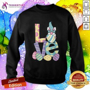 Love Bunny Gnome Hug Easter Eggs Happy Easter Day 2021 Sweatshirt - Design By Teeshirtcat.com