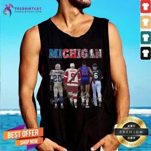 Top Michigan Sanoers Howe Bing And Kaline Signatures Tank Top