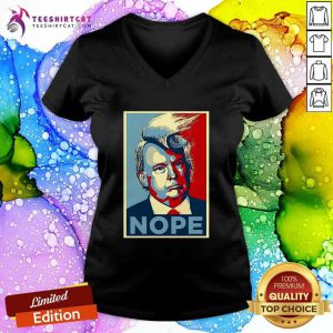 Nope Donald Trump Over Parody V-neck - Design By Teeshirtcat.com