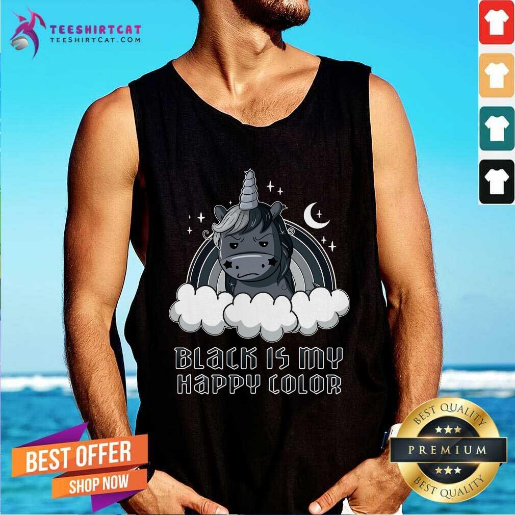 Unicorn Black Is My Happy Color Tank Top Unicorn Black Is My Happy Color Tank Top - Design By Teeshirtcat.com