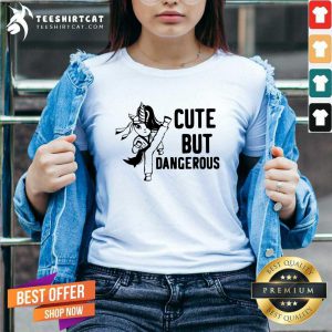 Colorful Cute But Dangerous Unicorn V-neck