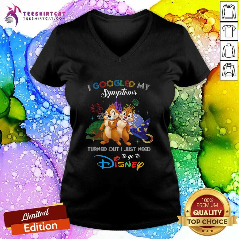 Cool I Googled My Symptoms Disney Chip And Dale V-neck Cool I Googled My Symptoms Disney Chip And Dale V-neck