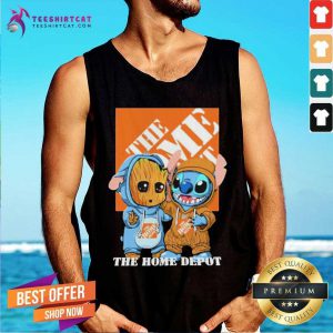 Cute Baby Groot And Stitch The Home Depot Logo Tank Top