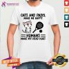 Cute Cats And Padel Make Me Happy Humans Make My Head Hurt Shirt