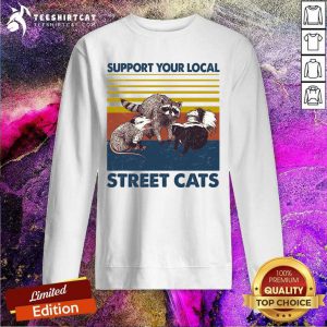 Cute Racoon Support Your Local Street Cats Vintage ShirtCute Racoon Support Your Local Street Cats Vintage Sweatshirt