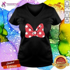 Lovely Minie Mouse Bow Tie V-neck