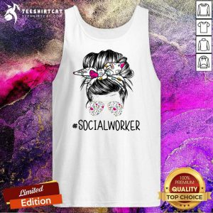 Official Bun Hair Sunglasses Headband Social Worker Tank Top