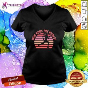 Official Girl Who Runs The World Retro V-neck