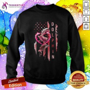 Pretty Dolphin Flag Ladies Sweatshirt
