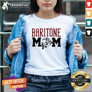 Pretty Glitter Baritone Mom V-neck