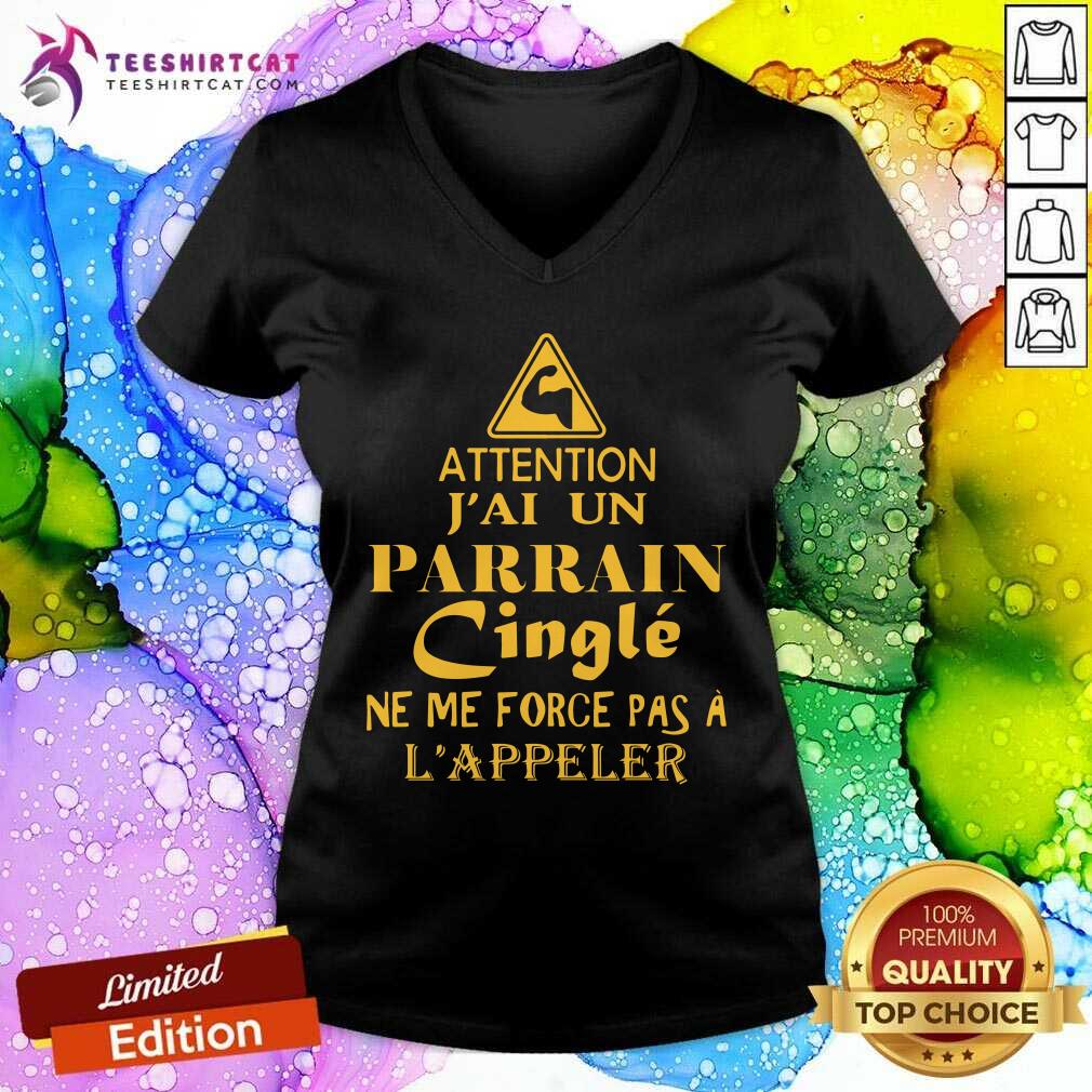 Attention JAi Parrain Cingle LAppeler V-neck Attention JAi Parrain Cingle LAppeler V-neck