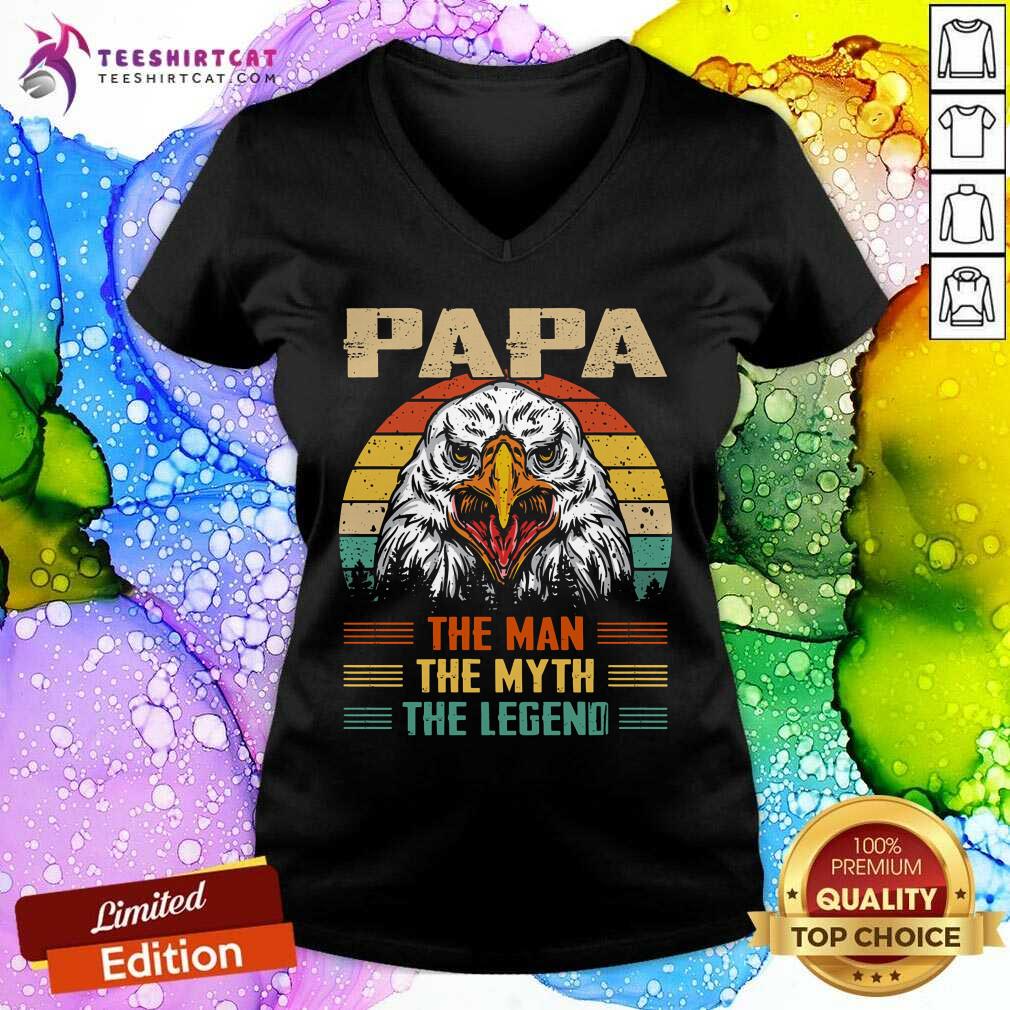 Eagle Papa The Man The Myth The Legend Retro V-neck Eagle Papa The Man The Myth The Legend Retro V-neck