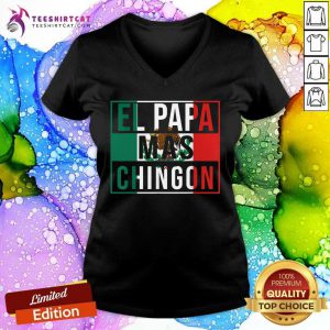 El Papa Mas Chingon Mexican Flag V-neck