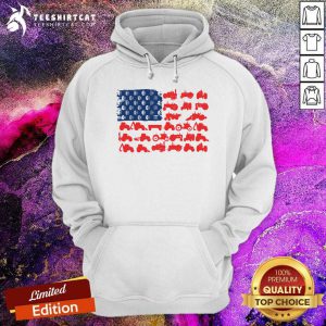 Farmer Tractor American Flag Hoodie