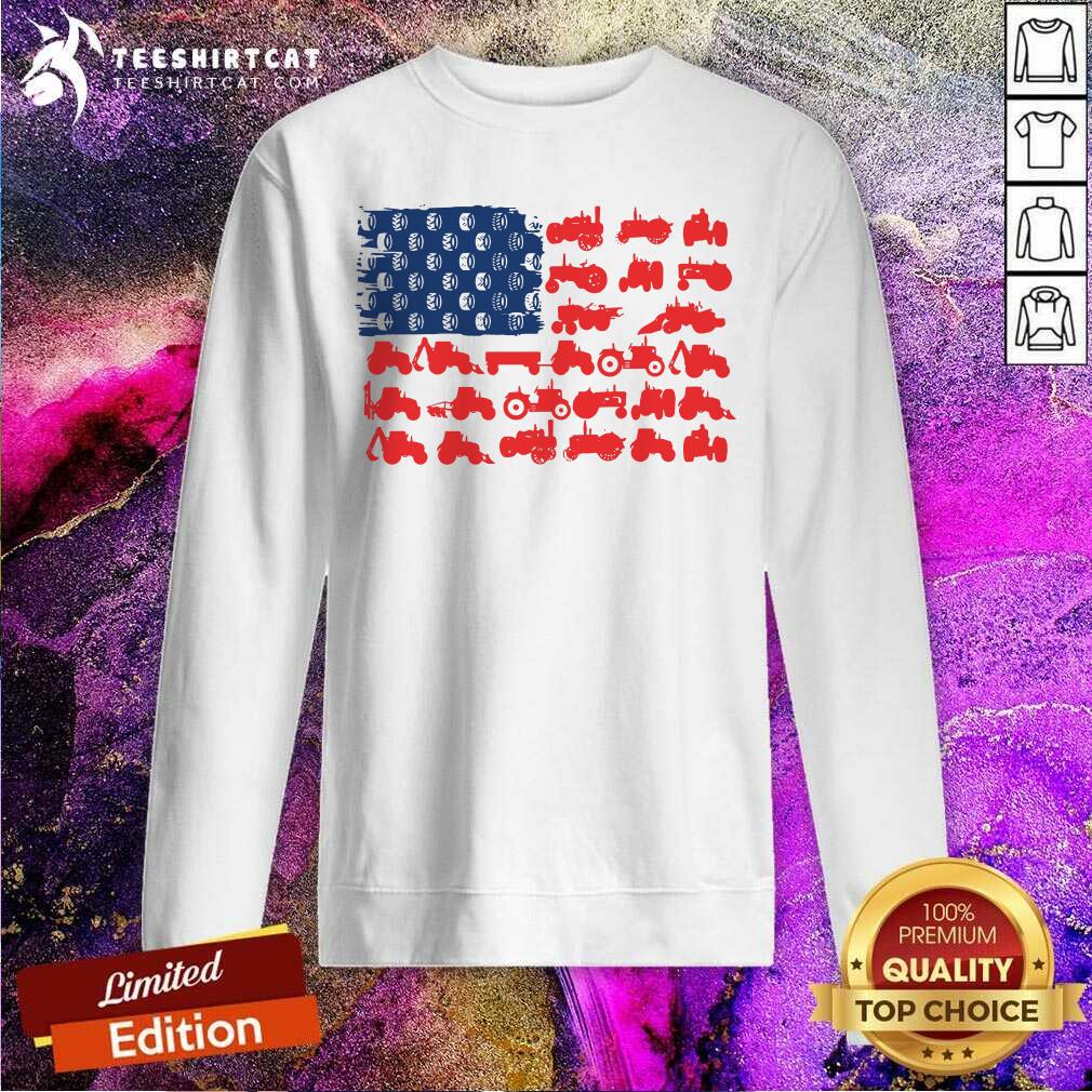 Farmer Tractor American Flag Sweatshirt Farmer Tractor American Flag Sweatshirt