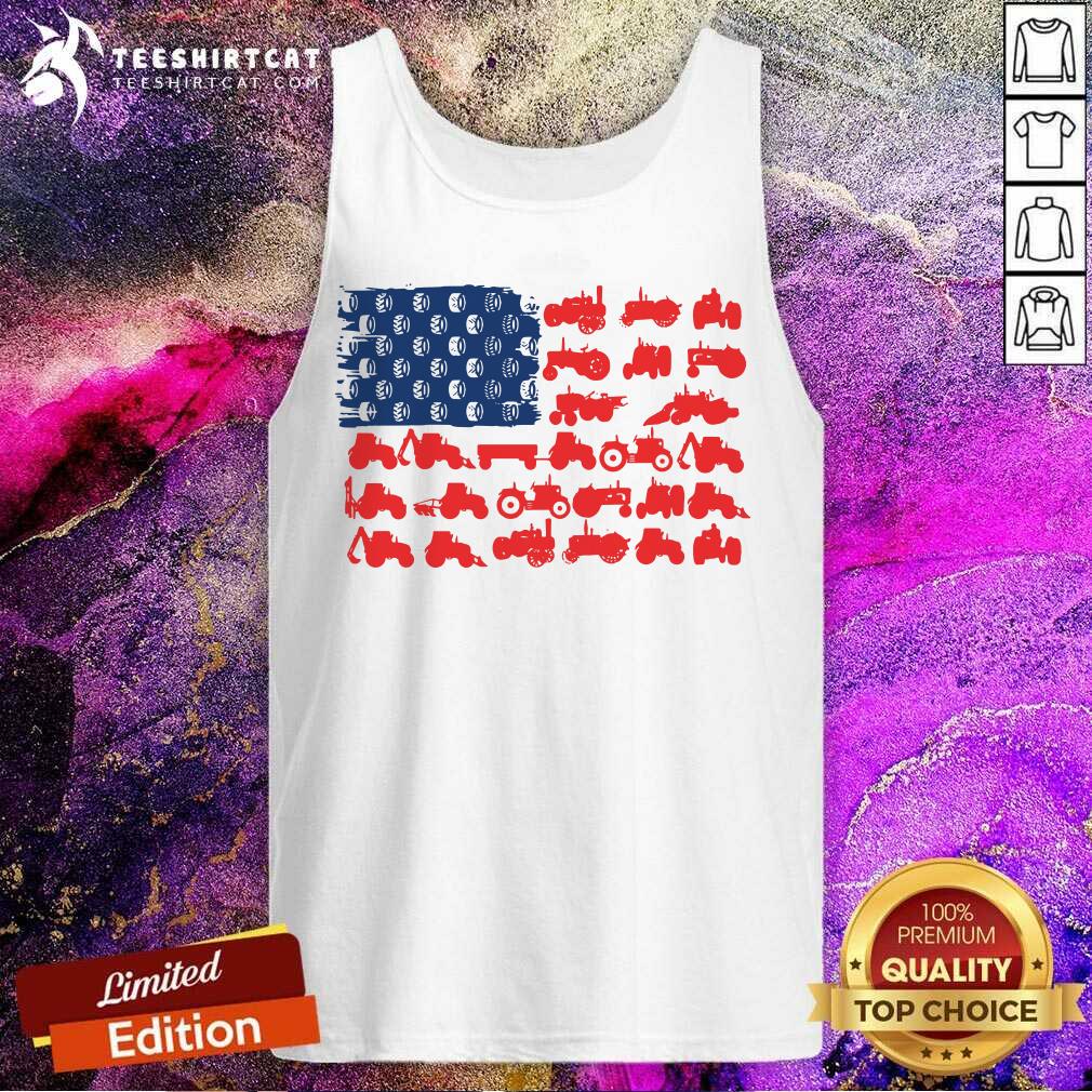 Farmer Tractor American Flag Tank Top Farmer Tractor American Flag Tank Top