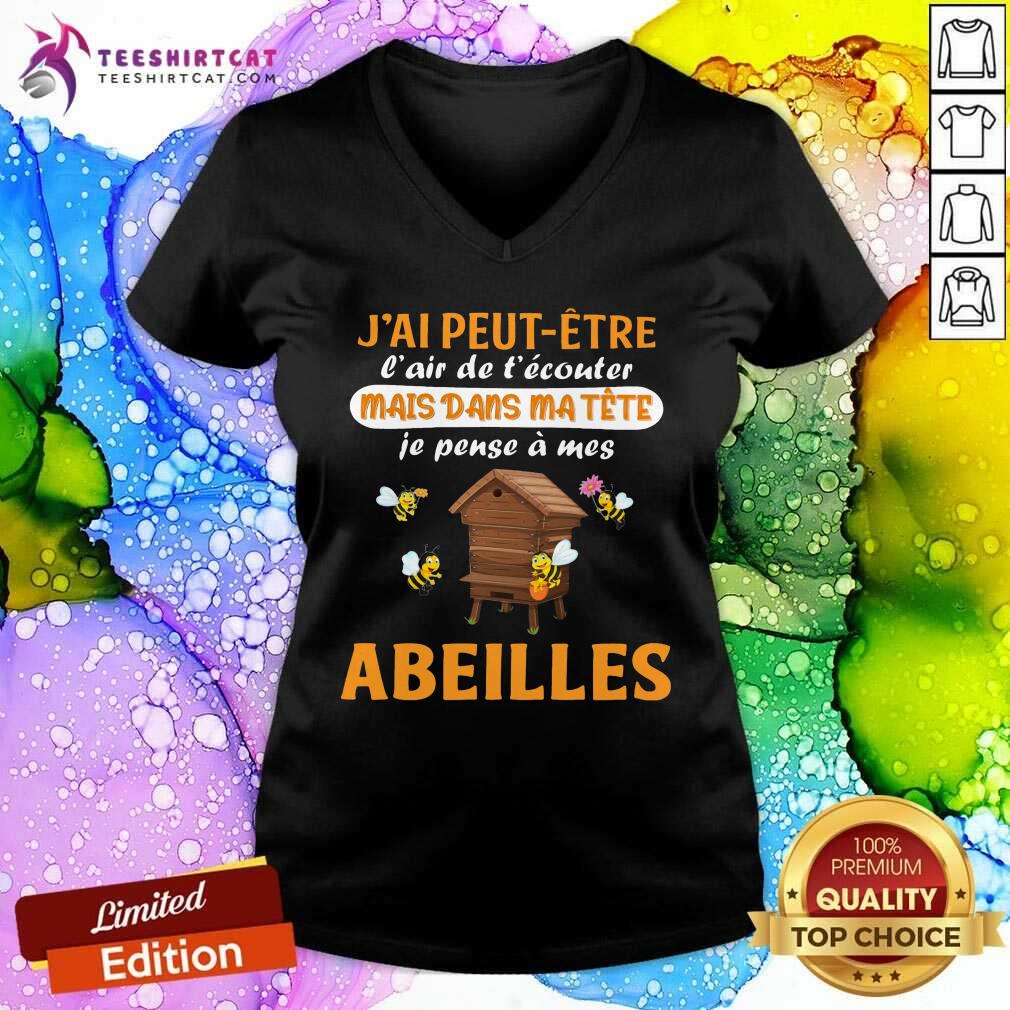 J Ai Peut Etre Mais Dans Ma Tete Abeilles V-neck J Ai Peut Etre Mais Dans Ma Tete Abeilles V-neck