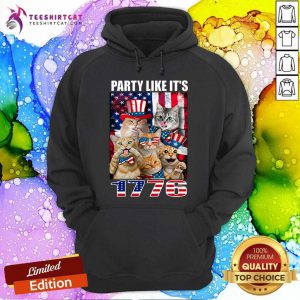Party Like It Is 1776 Cat American Flag Hoodie