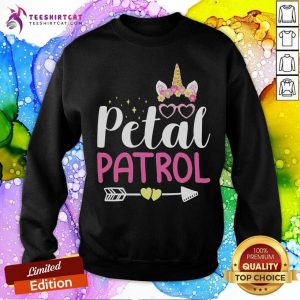 Pretty Unicorn Crown Petal Patrol Sweatshirt