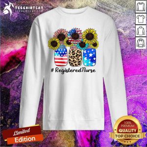 Sunflower American Flag Registered Nurse Sweatshirt