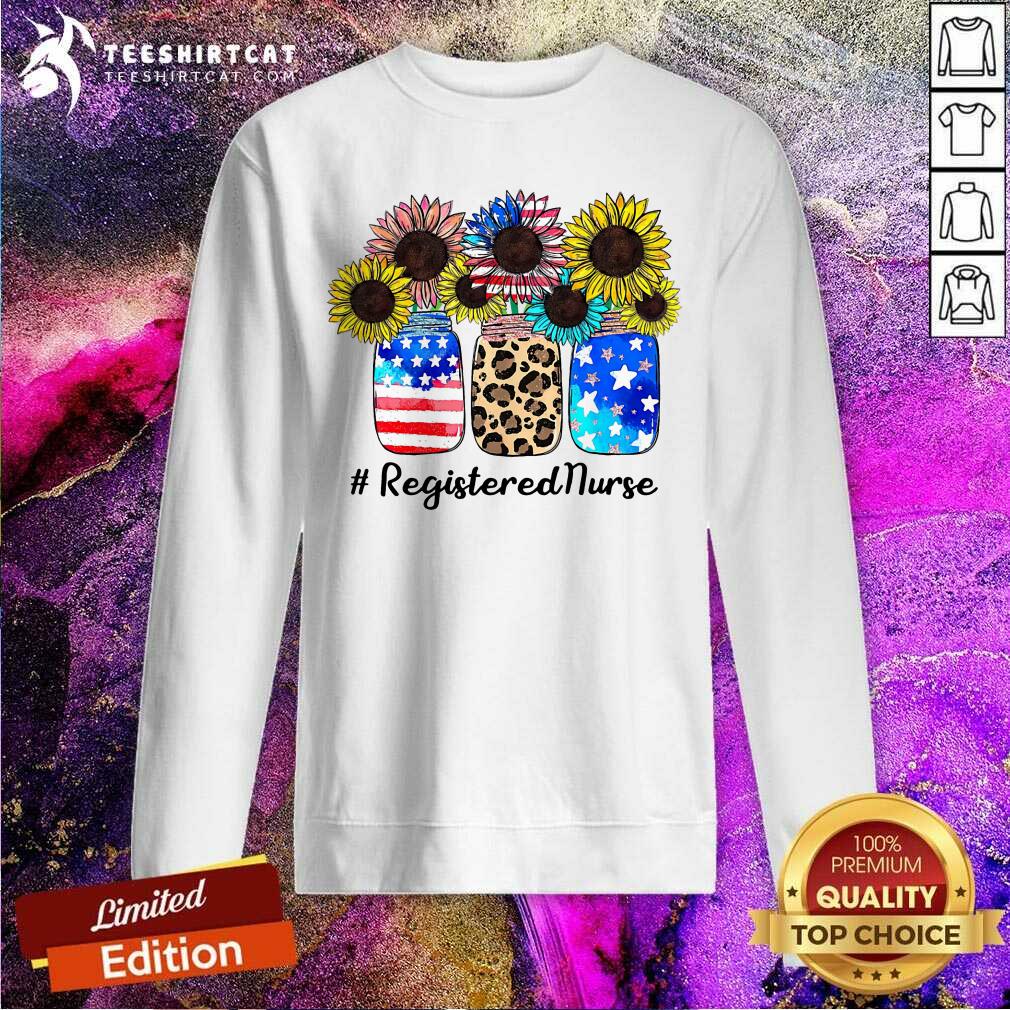 Sunflower American Flag Registered Nurse Sweatshirt Sunflower American Flag Registered Nurse Sweatshirt