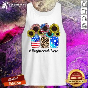 Sunflower American Flag Registered Nurse Tank Top