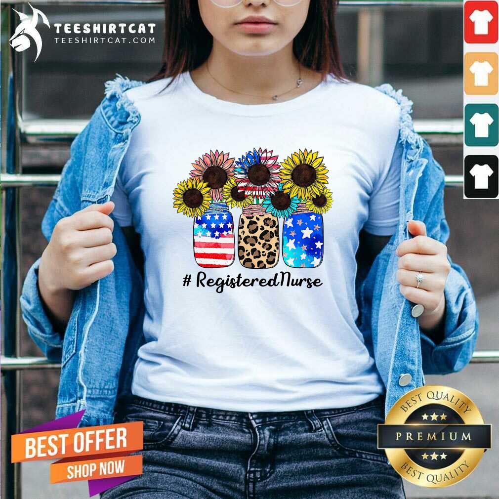 Sunflower American Flag Registered Nurse V-neck Sunflower American Flag Registered Nurse V-neck