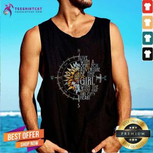 The Messy Hair And Open Heart Sunflower Color Tank Top