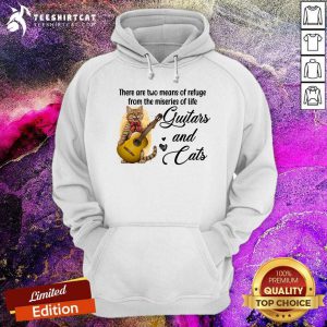 Two Means Of Refuge From The Miseries Guitar And Cat Hoodie