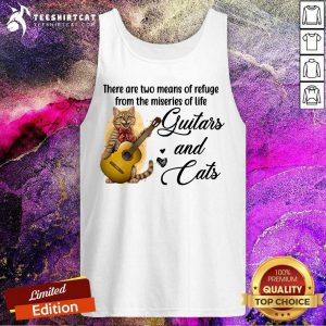 Two Means Of Refuge From The Miseries Guitar And Cat Tank Top
